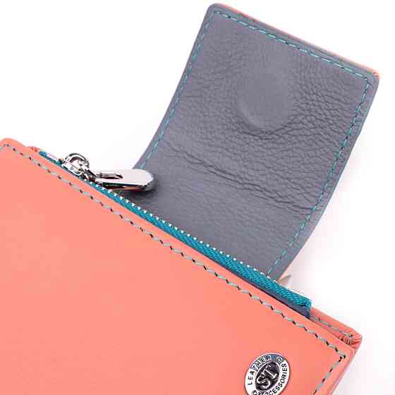 Кошелек из натуральной кожи для женщин с интересной монетницей ST Leather 19447 Оранжевый Киев