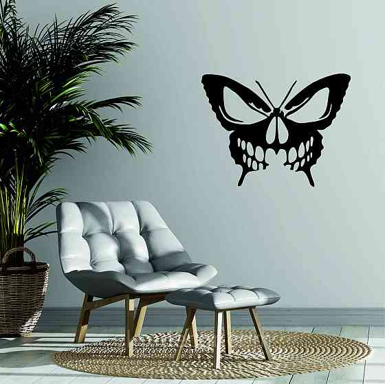 Декоративное настенное 3D Панно «Череп», Декор на стену с объемом 110*83 см, Черный Киев