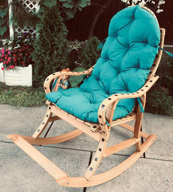 Кресло качалка с накидкой | кресло-качалка с подставкой для ног | кресло качалка на подарок Киев - изображение 5