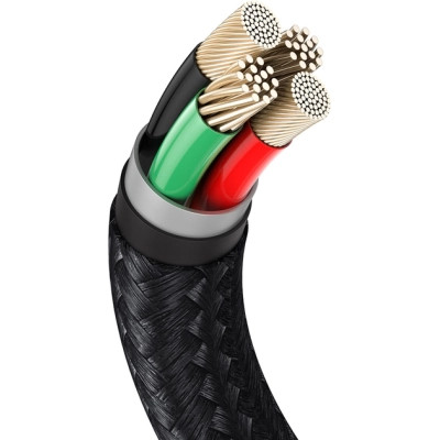 Дата кабель USB 2.0 AM to Lightning 1.0m Cafule Metal 2.4A black Baseus (CALJK-A01) Винница - изображение 10