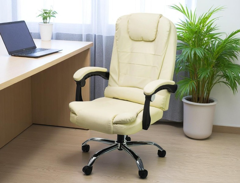 Офісне крісло Diego бежеве. Стильне, м’яке, ергономічне, витримує до 130 кг Львів - фото 3