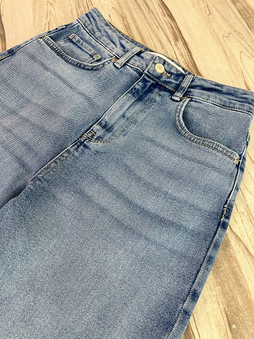 Джинси жіночі Zeo Basic 4742 palazzo jeans висока талія широкі палаццо стрейчеві блакитні, блакитний, 34, 34, 73 см, 100 см Київ - фото 13