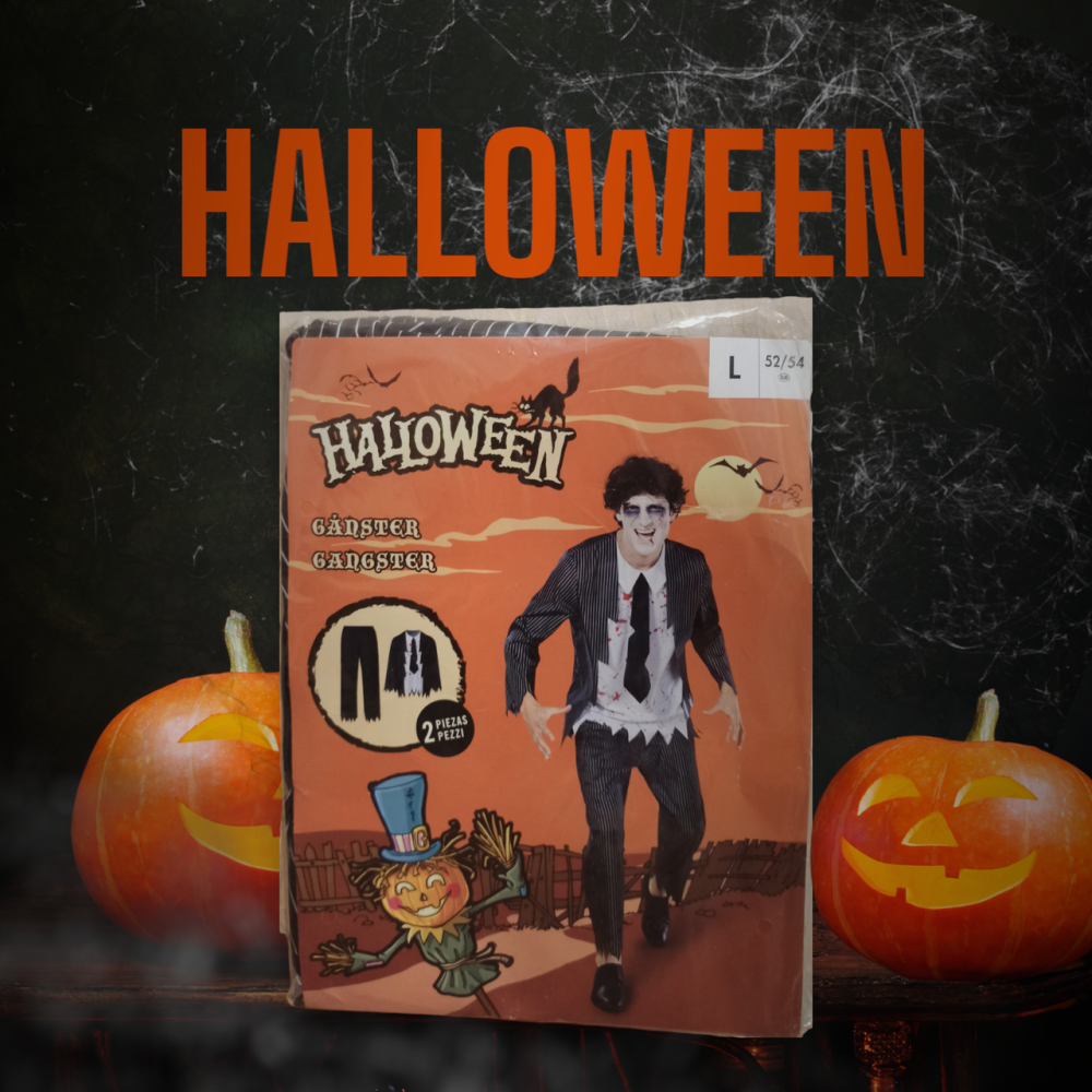 Костюм Гангстер для вечеринки на Хеллоуин футболка с длинным рукавом и штаны размер L черный Киев - изображение 4