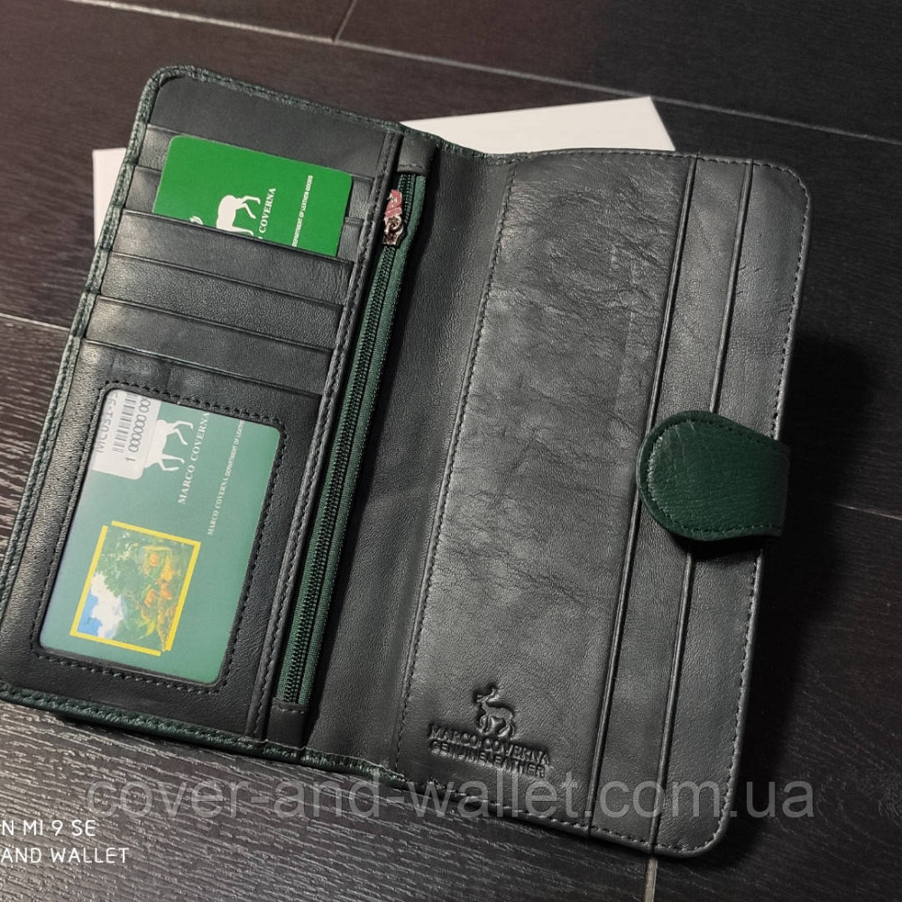 Стильний шкіряний жіночий гаманець зеленого кольору Marco Coverna  MC 0134-19 Київ - фото 8