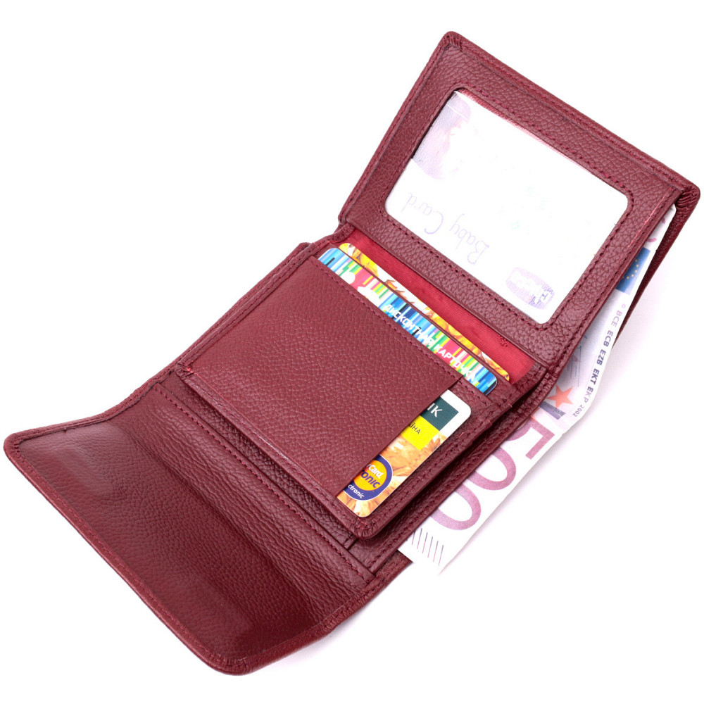 Женский кожаный кошелек с монетницей Бордовый (ST Leather) Киев - изображение 1