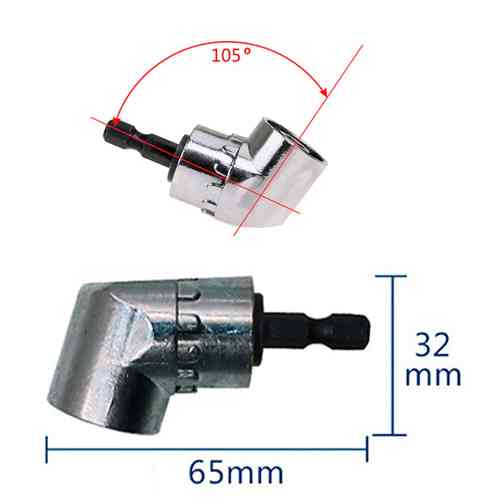Кутовий адаптер для шуруповерта 105град, насадка для дрилі 1/4, магнітна Вінниця