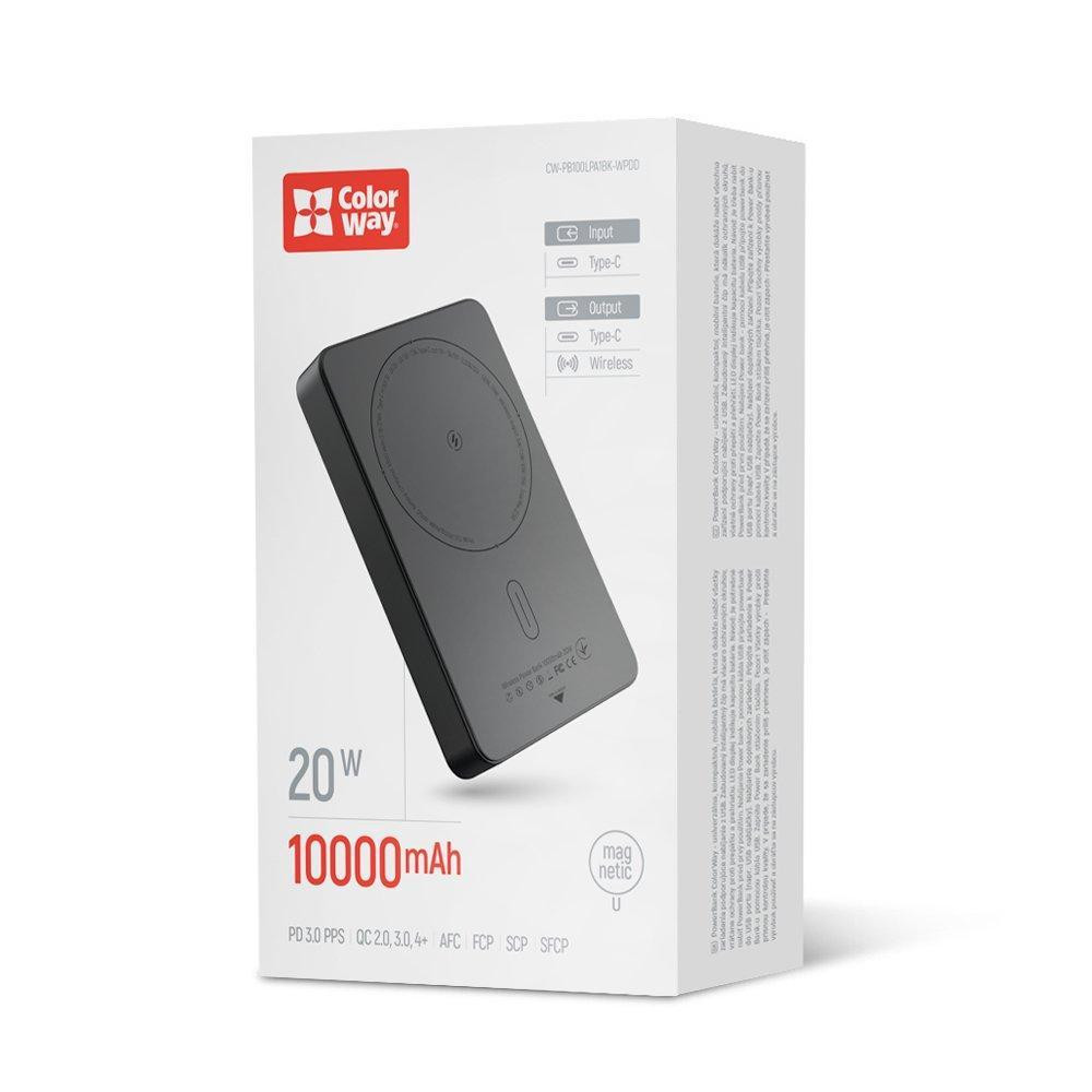 Універсальна мобільна батарея ColorWay 15W MagSafe 10000 mAh Black (CW-PB100LPA1BK-WPDD) ( 18085 ) Харків - фото 1