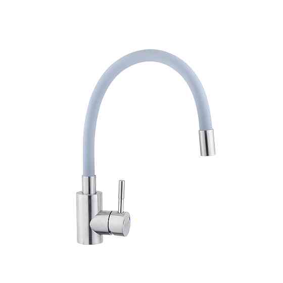 Смеситель для кухни с гибким изливом Kroner KRP Edelstahl Klassisch - ESG035GRA серый/сатин Киев