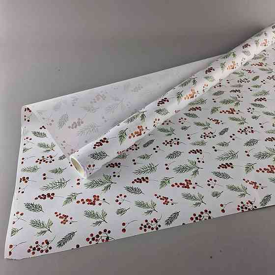 Рулон 8 м бумага подарочная с печатью (38) для цветов (h680) Н.Год №5 (1 шт) Харьков