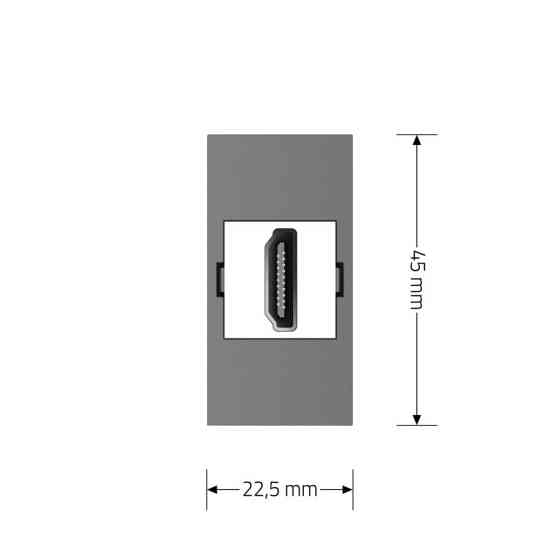 LIVOLO HDMI розетка LIVOLO 1.4, сіра, модуль 0.5 поста, для телевізора / ПК (VL-FCHD-1IP) Коломия