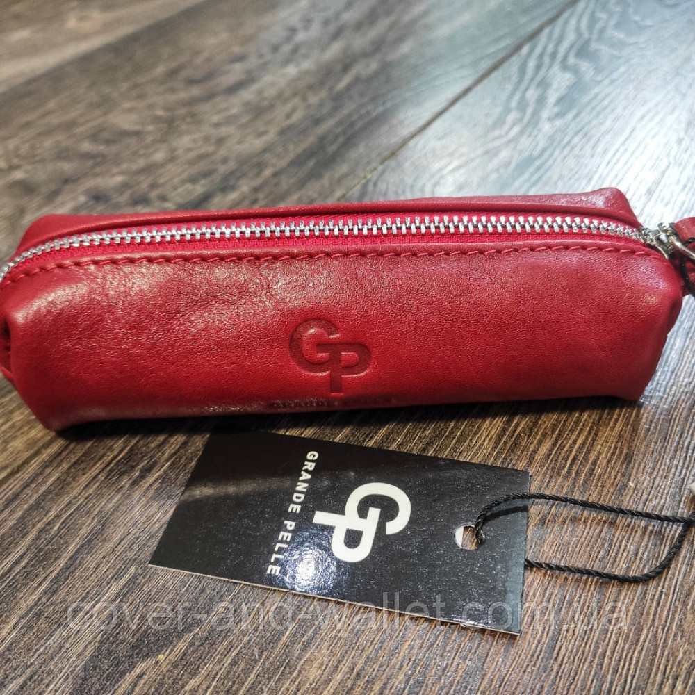 Красная женская глянцевая кожаная ключница Grande Pelle Киев - изображение 1