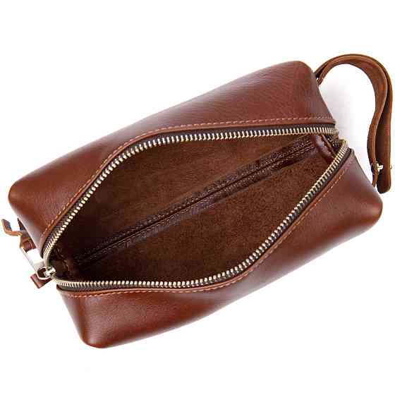 Чоловічий несесер з натуральної шкіри GRANDE PELLE 11416 Коричневий Київ