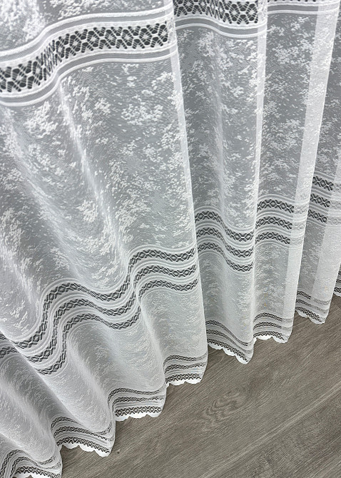 Тюль жакард "Преміум" мармур мережка колір білий 1785т Київ - фото 6