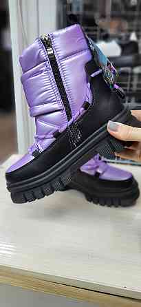 Детские зимние дутики термо сиреневые для девочек 34,35 Николаев