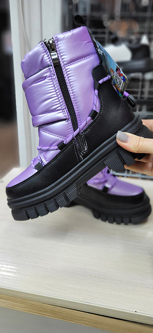 Детские зимние дутики термо сиреневые для девочек 34,35 Николаев - изображение 3