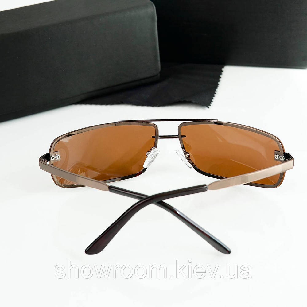 Чоловічі коричневі сонцезахисні окуляри Polarized (620) Київ - фото 2