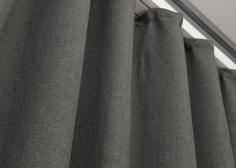 Комплект готовых штор VR-Textil Лен Мешковина № 1473ш Темно-серый 150х270 см 2 шт (33-0340) Киев - изображение 6