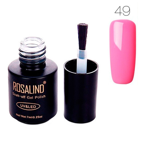 Гель-лак для нігтів манікюру 7мл Rosalind, шелак, 49 рожевий Вінниця - фото 1