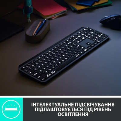 Клавиатура Logitech MX Keys Advanced for Business Wireless Illuminated UA Graphite (920-010251) Винница - изображение 4