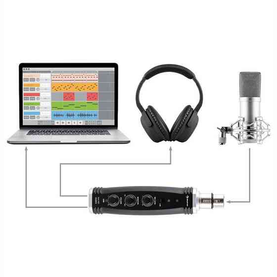 CM003 Мікрофонний комплект Конденсаторний мікрофон V5 USB конвертер чорний (Німеччина, читати опис) Рівне