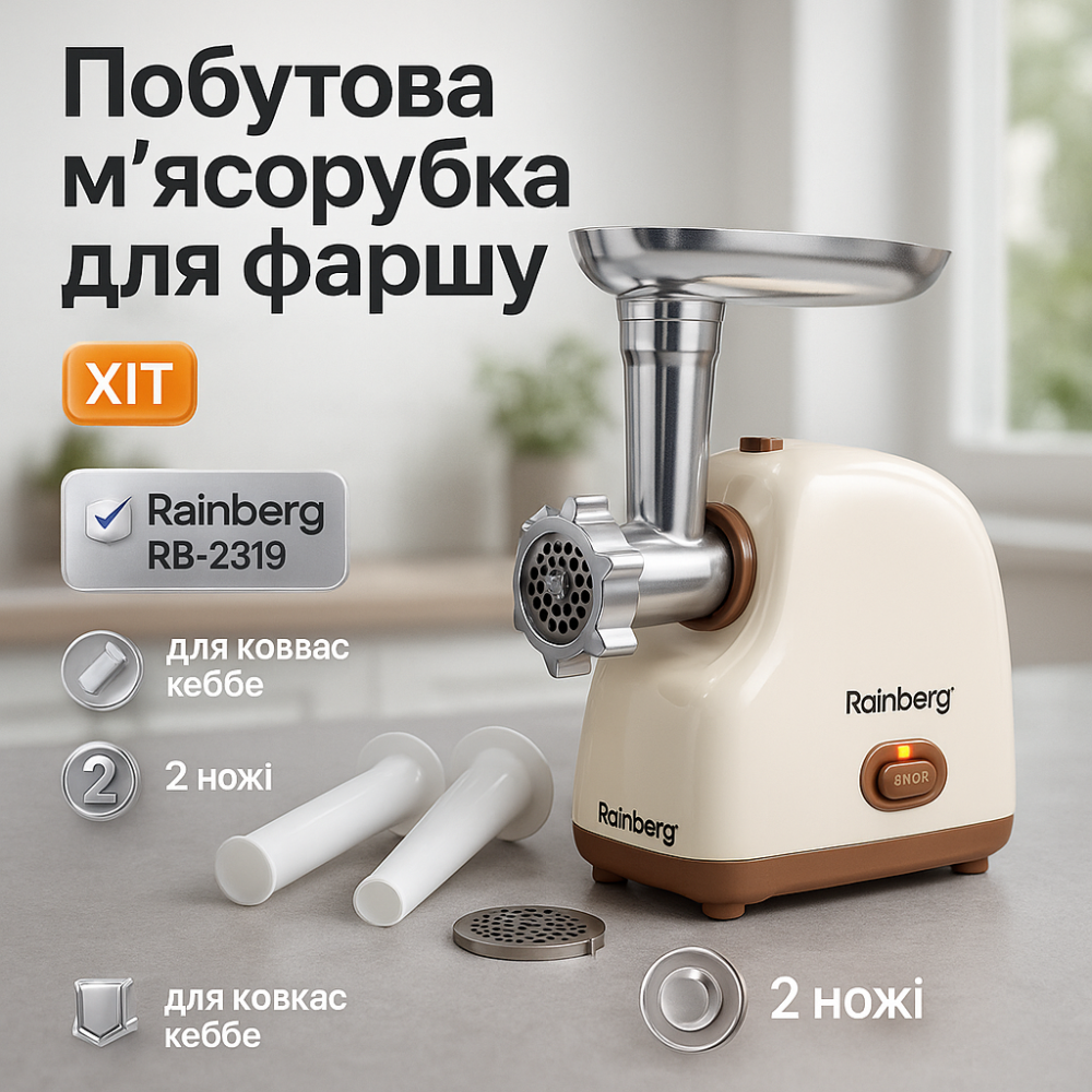 Електрична м'ясорубка нержавіюча, Електро м'ясорубка для томатів М'для 'ясного магазину JS-81 Львів - фото 10