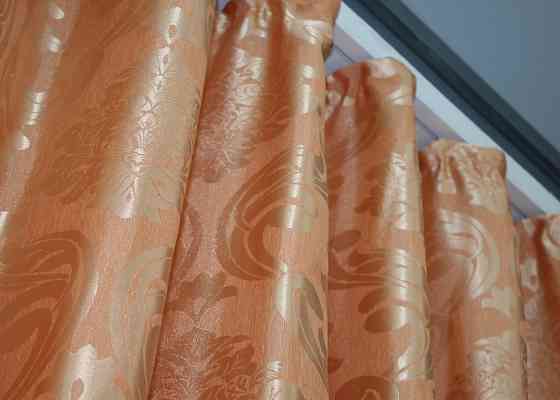 Комплект готовых штор VR-Textil Жаккард Лион № 608ш Оранжевый 150х270 см 2 шт (30-374) Киев