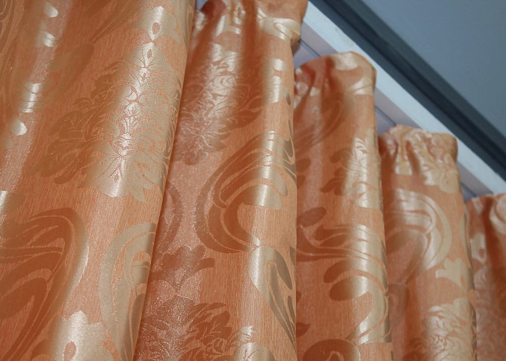 Комплект готових штор VR-Textil Жакард Ліон № 608ш Помаранчевий 150х270 см 2 шт (30-374) Київ - фото 6