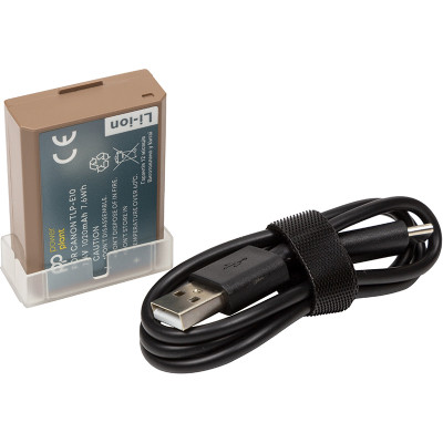 Акумулятор до фото/відео PowerPlant Canon TLP-E10 1020mAh з кабелем Type-C (CB971275) Вінниця - фото 1