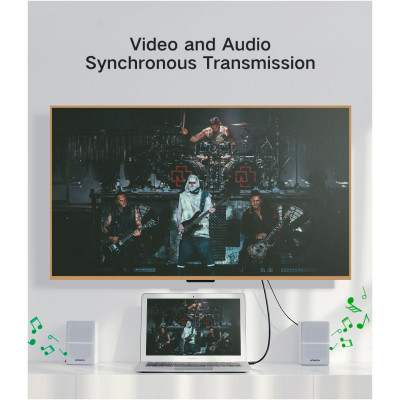 Кабель мультимедийный miniDisplayPort M to HDMI M 1.5m MD101 4K black Ugreen (20848) Винница - изображение 11