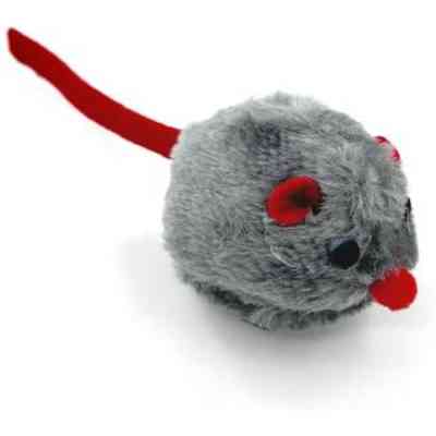 Игрушка для кошек Hippie Pet Мышка серая с красным хвостиком 6 см (HIPCT14419) Винница
