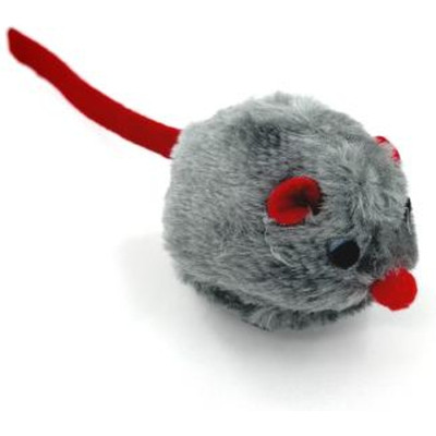 Іграшка для котів Hippie Pet Мишка сіра з червоним хвостиком 6 см (HIPCT14419) Вінниця - фото 1