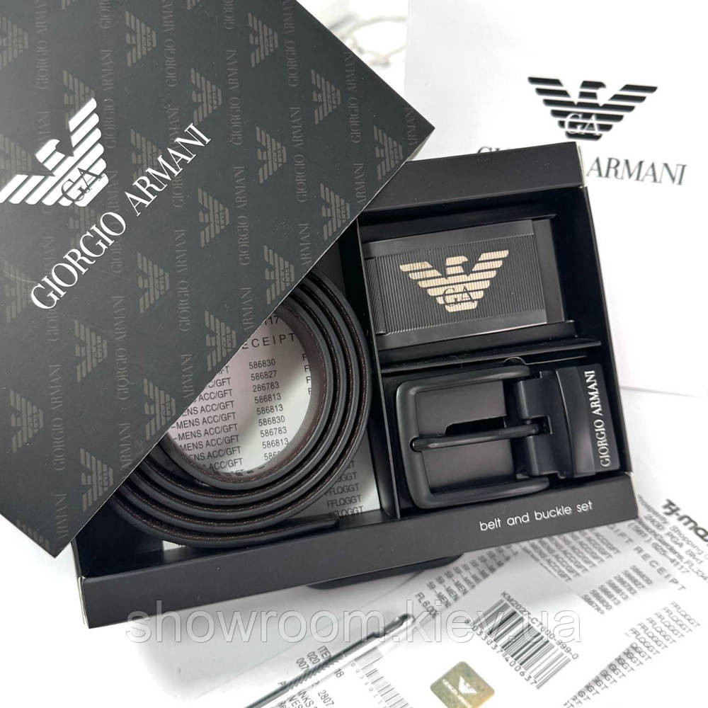 Ремень и две пряжки в подарочной коробке GA (315) Киев - изображение 2