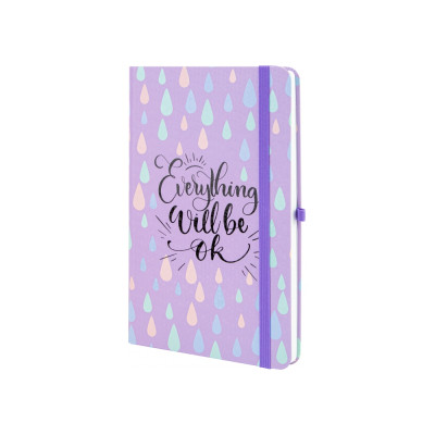 Книга записная Optima А5 EVERYTHING OK, твердая обложка бумага, резинка, линия (O20812-42) Винница - изображение 1