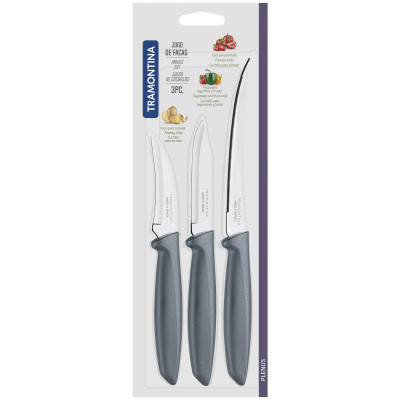Набір ножів Tramontina Plenus Grey 3 предмети (23498/612) Вінниця - фото 3