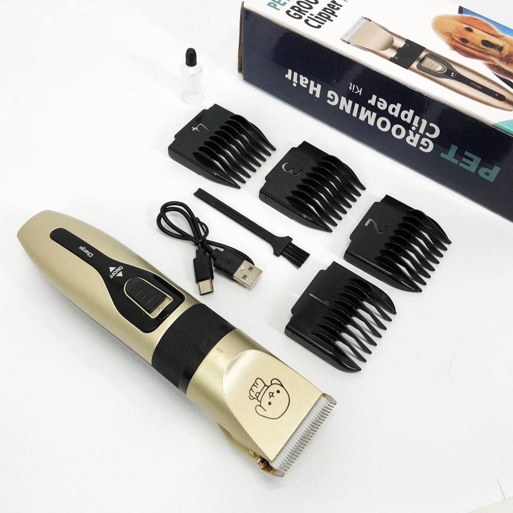 Машинка триммер для стрижки тварин собак / котів на акумуляторі з набором насадок Puppy SP-19 Львів - фото 7