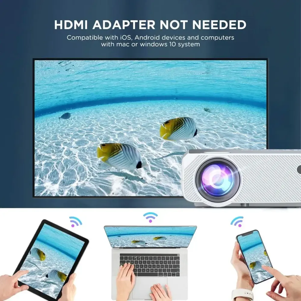 Портативний міні-проектор Bomaker GC355 HD LED 6500 Лм Wi-Fi с динамиками для домашнього кінотеатру 1080P Full HD Дніпро - фото 6