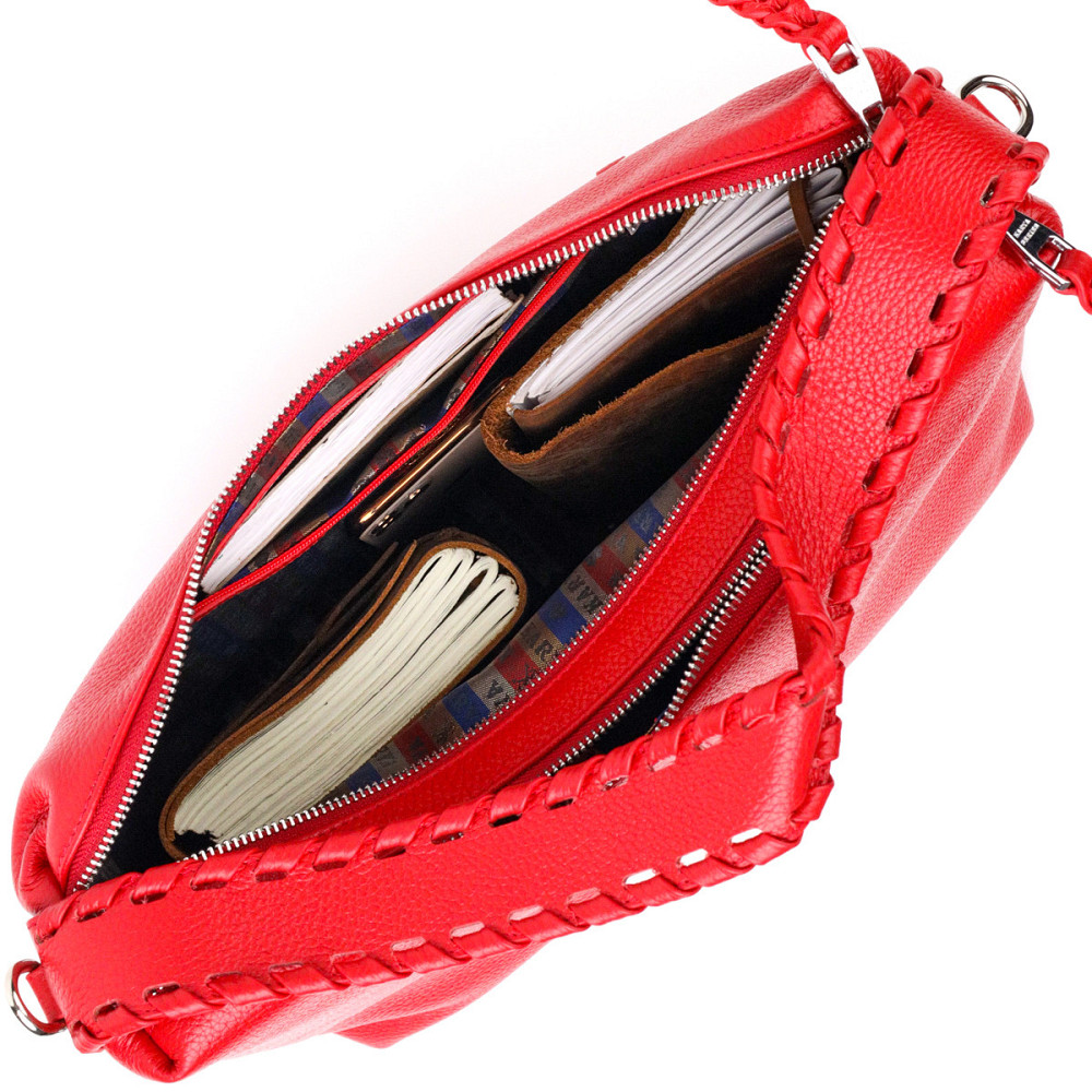 Вмістка жіноча сумка KARYA 20849 шкіряна Червоний Київ - фото 5