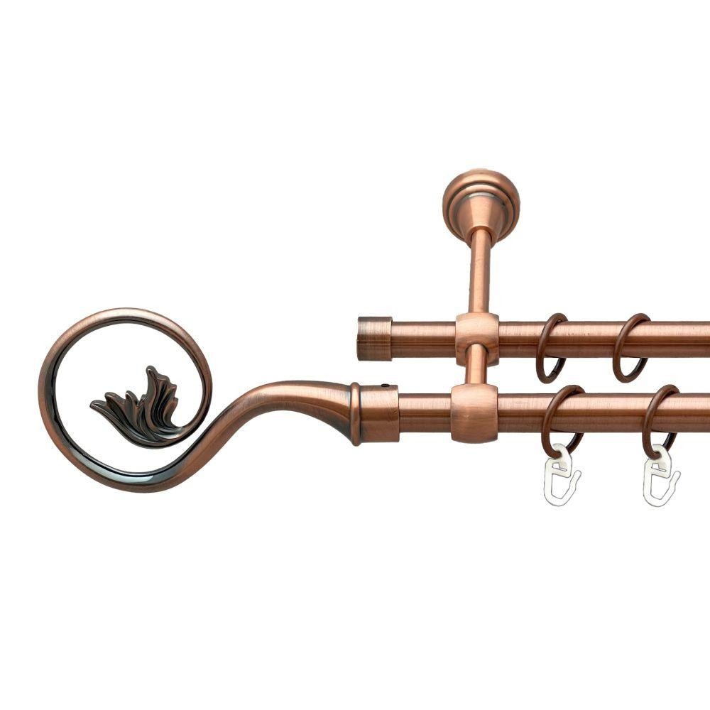 Карниз Orvit Ніка металевий дворядний литий гладка труба кільце металеве Мідь 16\16 мм 200 см (00-00019653) Львів - фото 1