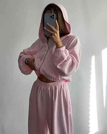 Женский теплый прогулочный костюм двойка: кофта и штаны микрофлис Одесса