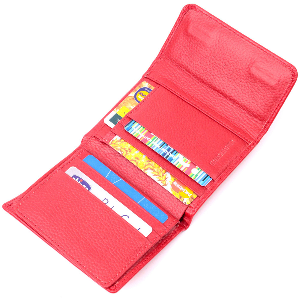 Яркий женский кошелек с монетницей из натуральной кожи ST Leather 19482 Красный Киев - изображение 6