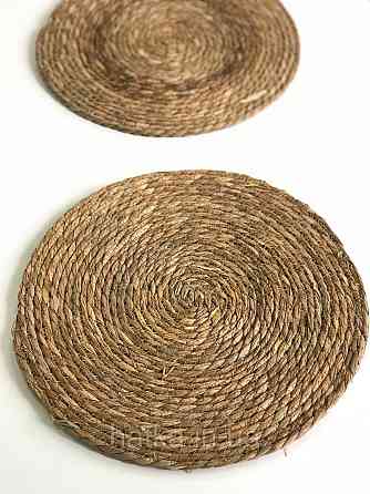 Підтарельник плетений солом'яний "Темна натура" 38 см темний натуральний Київ