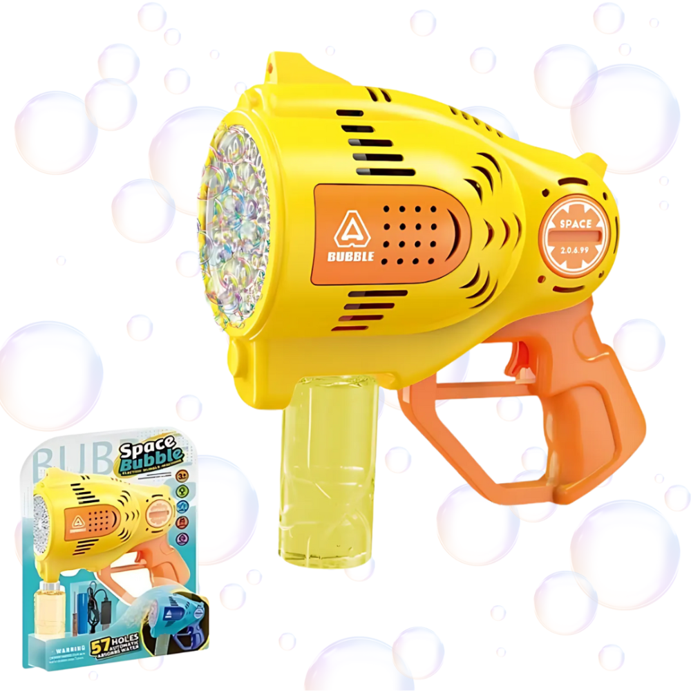 Мильні бульбашки для дітей, генератор мильних бульбашок, пістолет для мильних бульбашок на акумуляторі, жовтий Кам'янець-Подільський - фото 3