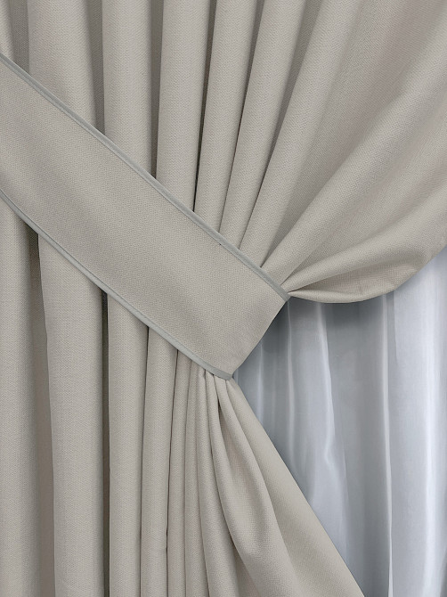 Комплект готовых штор VR-Textil Шенилл однотонный № 1698ш Дымчато-белый 190х270 см 2 шт (39-982) Киев - изображение 13