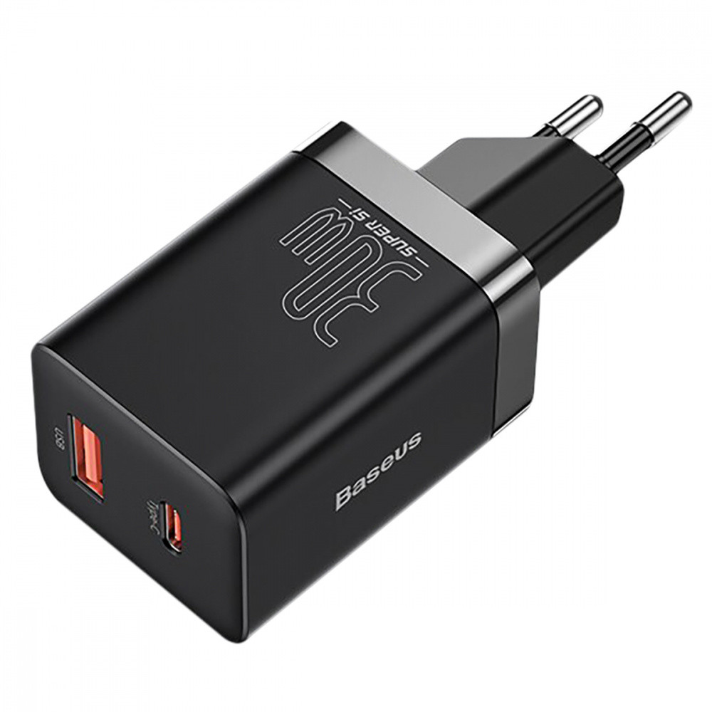 Сетевое зарядное устройство для Baseus Super Si Pro Quick Charger Type-C+USB 30W черный Львов - изображение 1