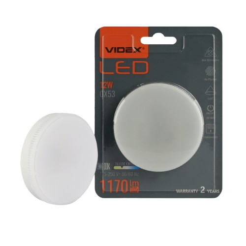 Лампа 12W GX53 3000K 220V LED Videx Житомир