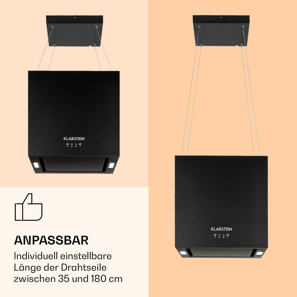 Островная вытяжка с люстрой 596 м³/ч Светодиодная панель EEC A черная (Германия, читать описание) Ровно - изображение 5