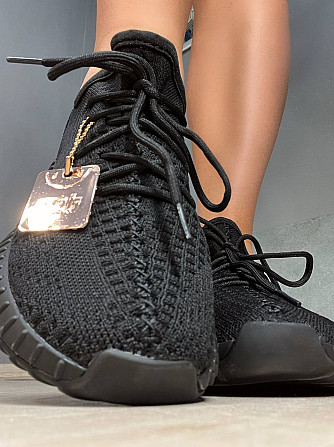 Кросівки жіночі NM 11-301-2 у стилі Yeezy з дихаючої сітки чорні, 36, 23 см Одеса - фото 7