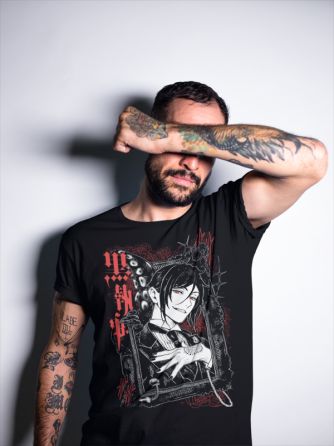 Футболка з аніме принтом Блакк Бутлер Кіел Пхантомхіве оверсайз (S/M/L) Чорний AnimeJ0281 Дніпро