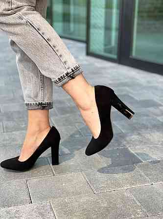 Туфлі жіночі D and V чорні замша натуральна висота каблука 9 см (2247) Коломия