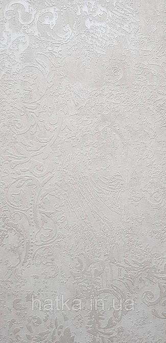Шпалери вінілові на флізеліні гарячого тиснення DUKA Selective1.06х10 вензель структурні світло-беж срібло DK Київ - фото 2